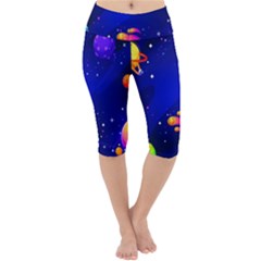 Artistic Space Planet Lightweight Velour Cropped Yoga Leggings by danenraven