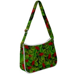 Illustration Christmas Xmas Background Zip Up Shoulder Bag by Wegoenart