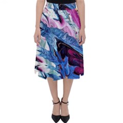 Feathers Classic Midi Skirt by kaleidomarblingart