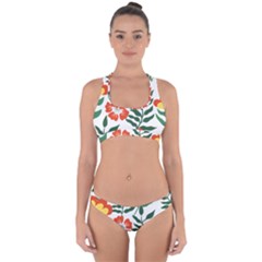 Painting Flower Leaves Forest Cross Back Hipster Bikini Set by Wegoenart