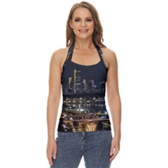 Seoul Building City Night View Basic Halter Top by Wegoenart