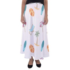 Cool Summer Pattern - Beach Time!   Flared Maxi Skirt by ConteMonfrey