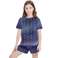 Trident On Blue Ocean  Kids  Tee And Sports Shorts Set by ConteMonfrey