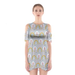 Rainbow Pattern Shoulder Cutout One Piece Dress by ConteMonfrey