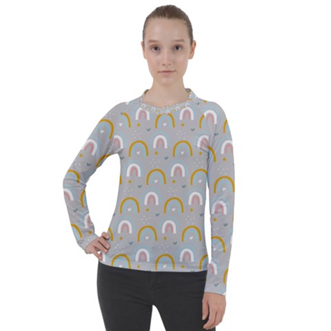 Rainbow Pattern Women s Pique Long Sleeve Tee by ConteMonfrey