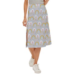 Rainbow Pattern Midi Panel Skirt by ConteMonfrey