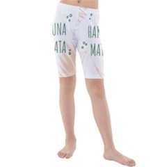 Hakuna Matata Tropical Leaves With Inspirational Quote Kids  Mid Length Swim Shorts by Jancukart