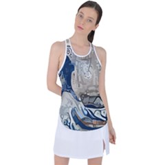 Wave Sea Ocean Splash Water Surf Foam Movement Racer Back Mesh Tank Top by Wegoenart