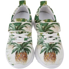 Pineapple Pattern Background Seamless Vintage Kids  Velcro Strap Shoes by Wegoenart