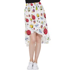 Cute Cartoon Insects Seamless Background Frill Hi Low Chiffon Skirt by Jancukart