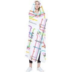 Tube Map Seamless Pattern Wearable Blanket by Jancukart