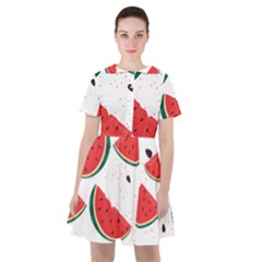 Watermelon Seamless Pattern Sailor Dress by Jancukart