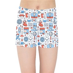 Medical Icons Square Seamless Pattern Kids  Sports Shorts by Jancukart