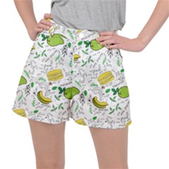 Hamburger With Fruits Seamless Pattern Ripstop Shorts by Jancukart