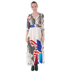 New York City Holiday United States Usa Button Up Maxi Dress by Jancukart