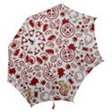 Pizza Seamless Pattern Background Hook Handle Umbrellas (Small) View2