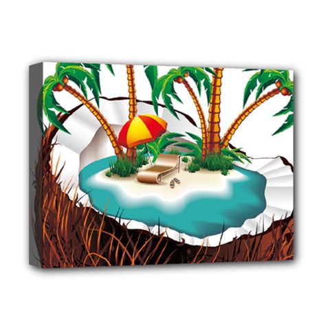 Coconut And Holiday Beach Food Deluxe Canvas 16  X 12  (stretched)  by Jancukart