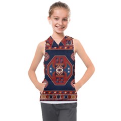 Armenian Carpet Kids  Sleeveless Hoodie by Gohar