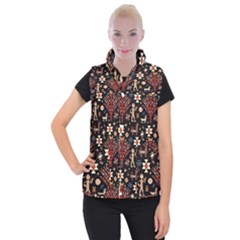 Carpet-symbols Women s Button Up Vest by Gohar