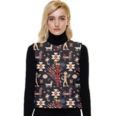 Carpet-symbols Women s Short Button Up Puffer Vest by Gohar