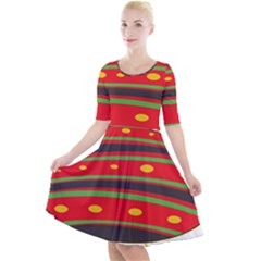 Game Lover Easter - Two Joysticks Quarter Sleeve A-line Dress by ConteMonfrey