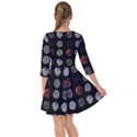 Black And Multicolored Polka Dot Wallpaper Artwork Digital Art Smock Dress View2