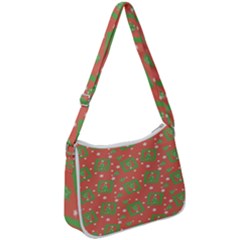 Christmas Textur Zip Up Shoulder Bag by artworkshop