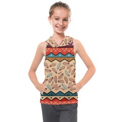 Ethnic Tribal Pattern Background Kids  Sleeveless Hoodie by Vaneshart