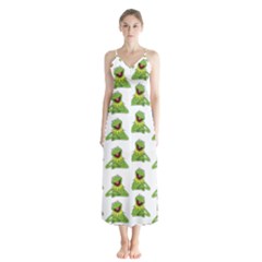 Kermit The Frog Button Up Chiffon Maxi Dress by Valentinaart