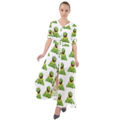 Kermit The Frog Waist Tie Boho Maxi Dress by Valentinaart