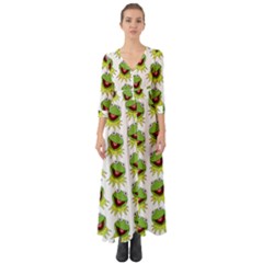 Kermit The Frog Button Up Boho Maxi Dress by Valentinaart