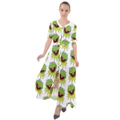 Kermit The Frog Waist Tie Boho Maxi Dress by Valentinaart