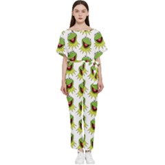 Kermit The Frog Batwing Lightweight Chiffon Jumpsuit by Valentinaart