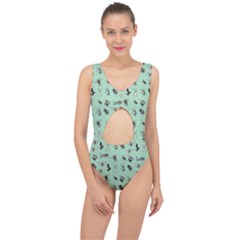 Insects Pattern Center Cut Out Swimsuit by Valentinaart