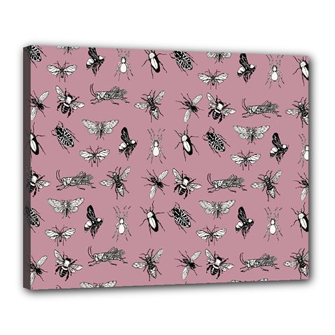 Insects Pattern Canvas 20  X 16  (stretched) by Valentinaart