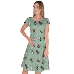 Insects Pattern Classic Short Sleeve Dress by Valentinaart