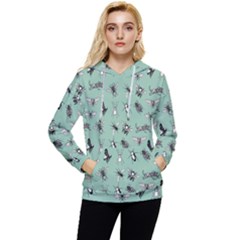 Insects Pattern Women s Lightweight Drawstring Hoodie by Valentinaart