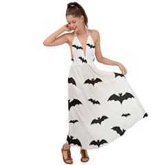 Bat Pattern Backless Maxi Beach Dress by Valentinaart