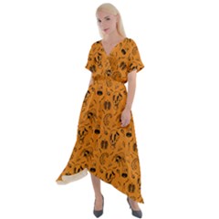 Halloween  Cross Front Sharkbite Hem Maxi Dress by Valentinaart