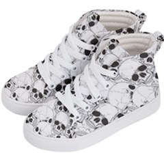 Skull Pattern Kids  Hi-top Skate Sneakers by Valentinaart