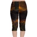 Sunset Forest Fall Sunbeams Nature Velvet Capri Leggings  View2