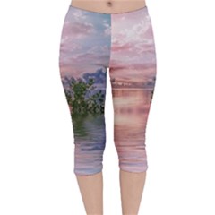 Nature Water Outdoors Travel Exploration Velvet Capri Leggings  by danenraven