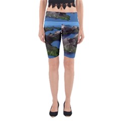 Mountain Landscape Rocky Rocks Geology Scenic Yoga Cropped Leggings by danenraven