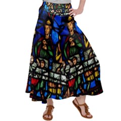 Window Stained Glass Chartres Cathedral Satin Palazzo Pants by danenraven