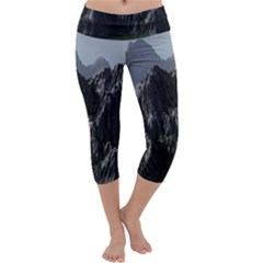 Terrain Mountain Rock Landscape Mountains Nature Capri Yoga Leggings by danenraven