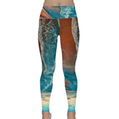 Sea Ocean Coastline Coast Sky Clouds Beach Sand Lightweight Velour Classic Yoga Leggings by danenraven