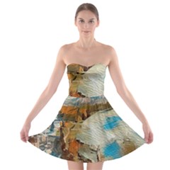 Abstract Mountains Landscape Tabloid Texture Strapless Bra Top Dress by danenraven