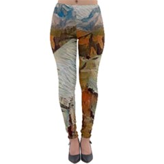 Abstract Mountains Landscape Tabloid Texture Lightweight Velour Leggings by danenraven