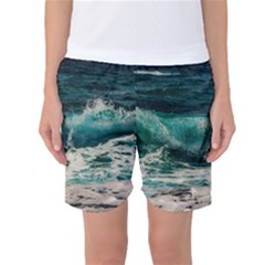 Sea Ocean Waves Seascape Beach Women s Basketball Shorts by danenraven