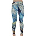 The Great Wave Of Kanagawa Painting Starry Night Vincent Van Gogh Lightweight Velour Classic Yoga Leggings View1